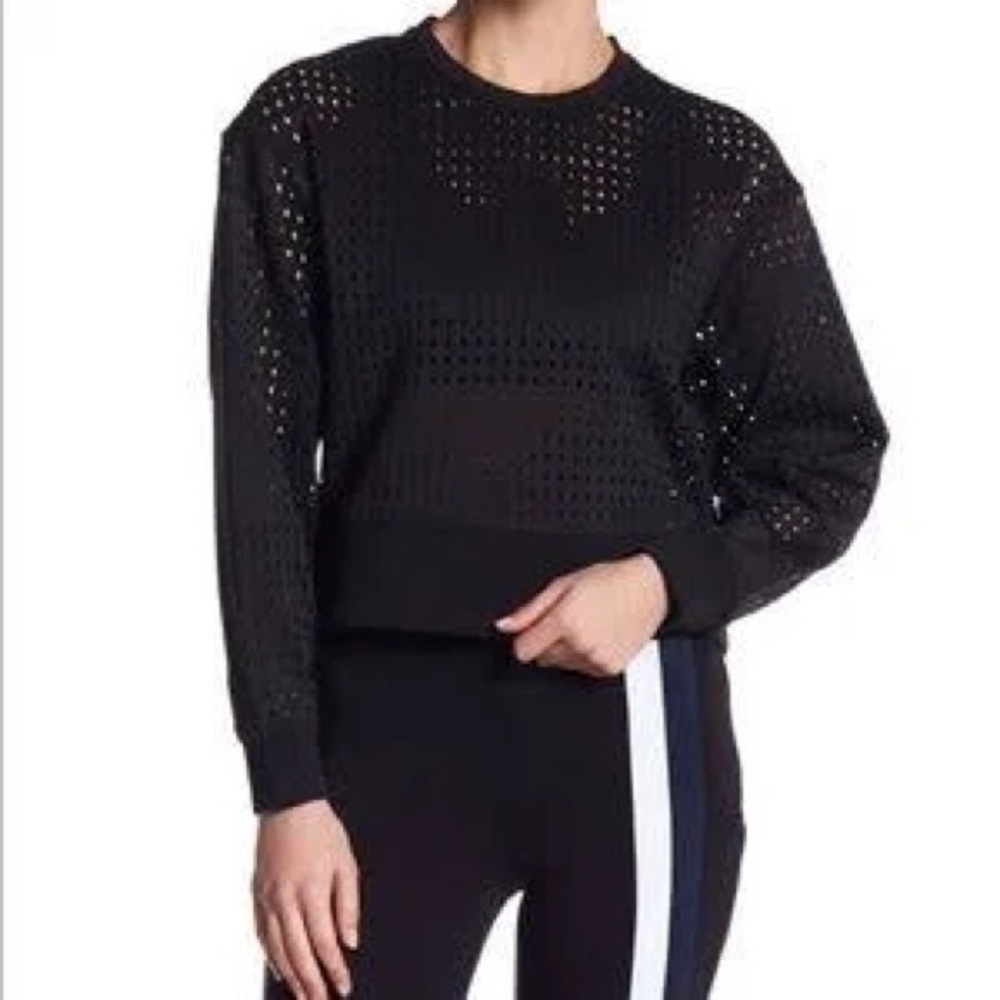 NWT Rowley Fitness Black Mesh Pullover